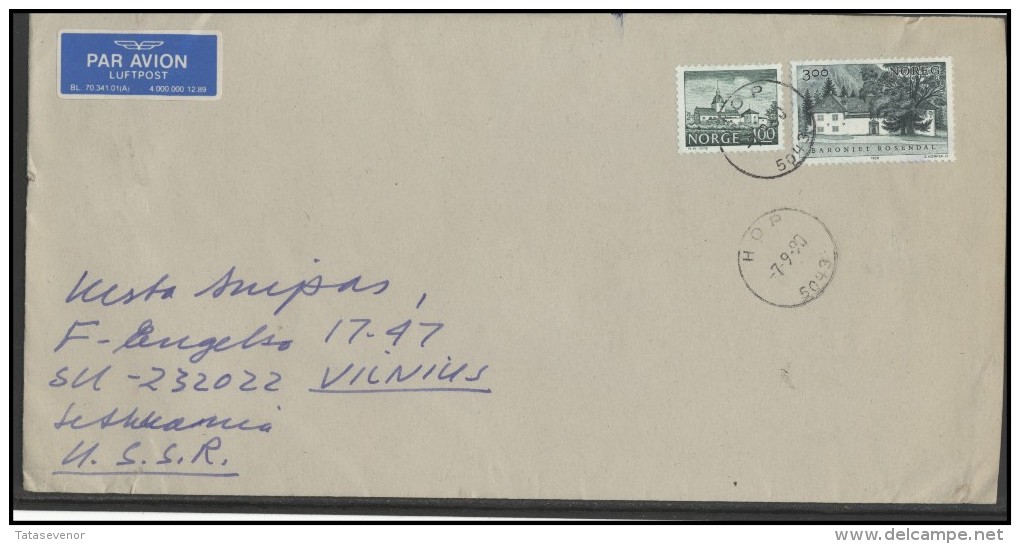 NORWAY Postal History Brief Envelope Air Mail NO 024 Architecture - Cartas & Documentos