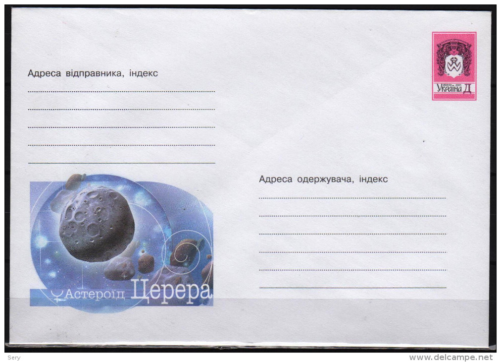 Ukraine 2001  Postal Stationery Cover  Asteroid Ceres (dwarf Planet) - Astronomy