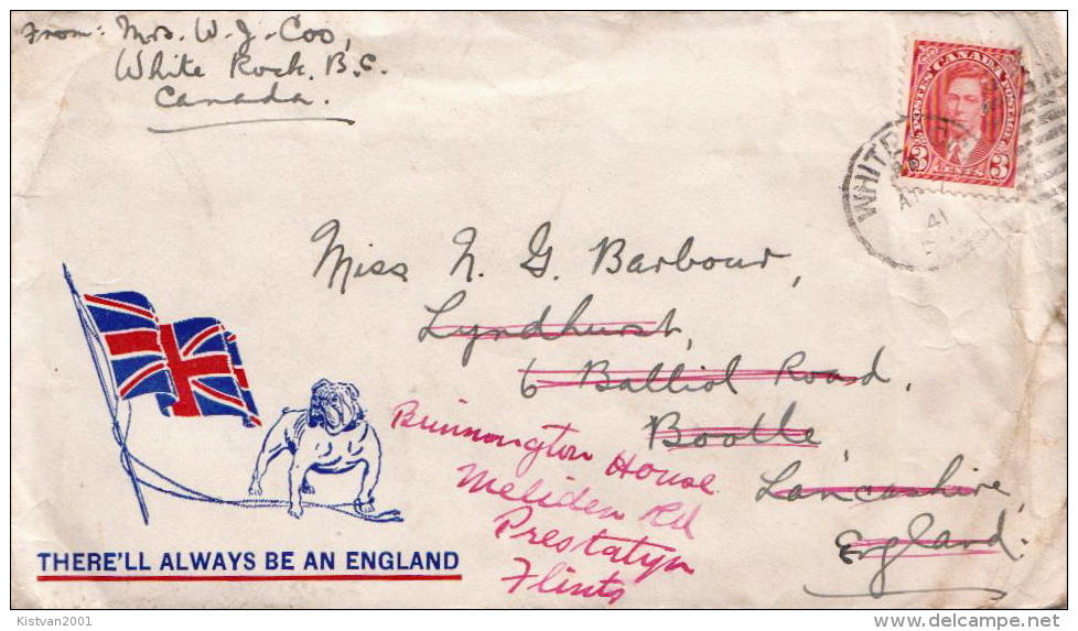 Canada Cover To GB From 1941, Very Interesting Cover With. There'll Always Be An England - Briefe U. Dokumente