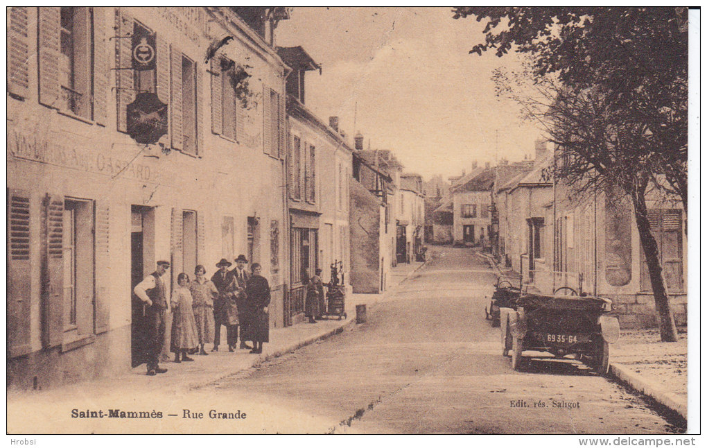 SAINT MAMMES, Rue Grande, Enseigne, Auto, Pli Circulée - Saint Mammes