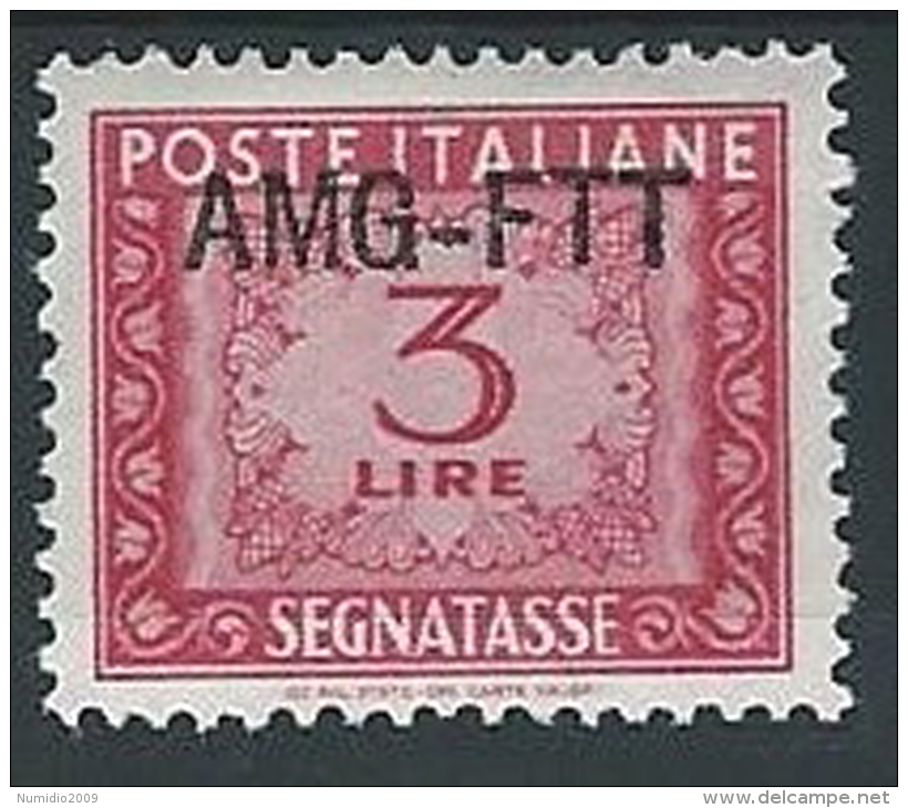 1949-54 TRIESTE A SEGNATASSE 3 LIRE MH * - ED096-7 - Postage Due