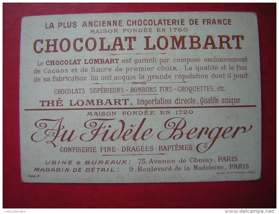 CHROMO PUBLICITAIRE   CHOCOLAT LOMBART    HUGUES CAPET      35 E ROI DE FRANCE - Lombart