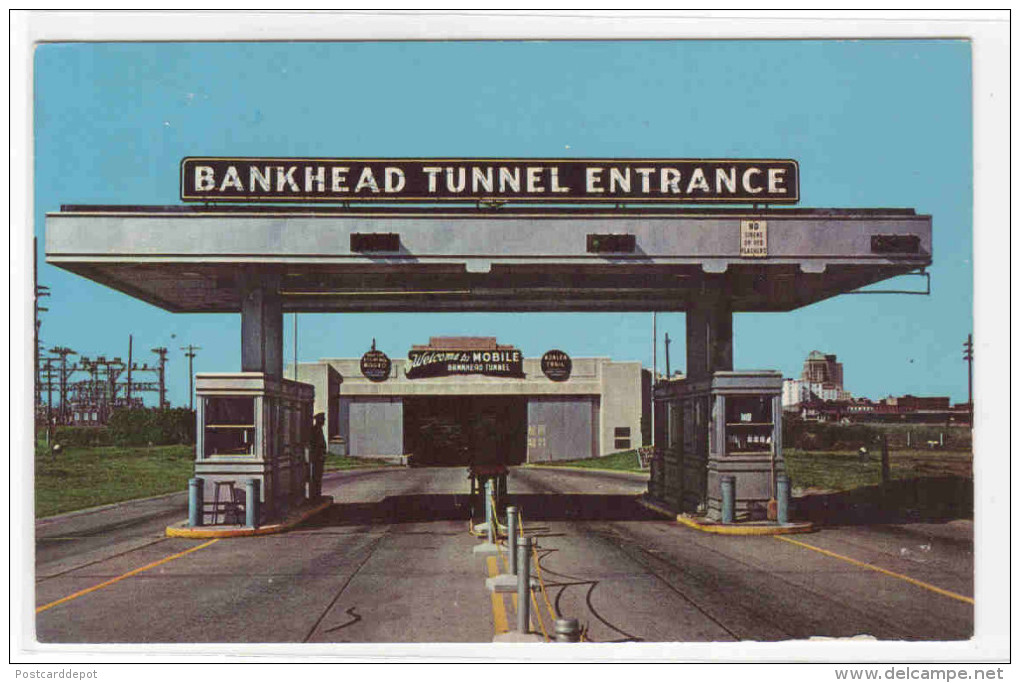 Bankhead Tunnel Entrance Mobile Alabama Postcard - Autres & Non Classés