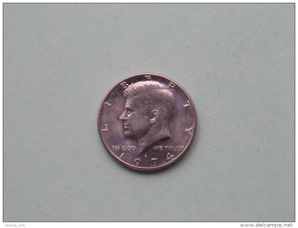 1974 D - ONE HALF $ / KM 202b ( For Grade, Please See Photo ) !! - 1964-…: Kennedy