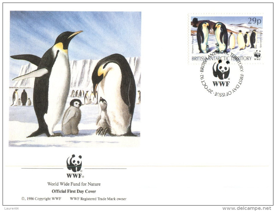 (652) WWF First Day Cover - Set Of 4 Covers - British Antarctic Territory - Seal And Penguins - FDC
