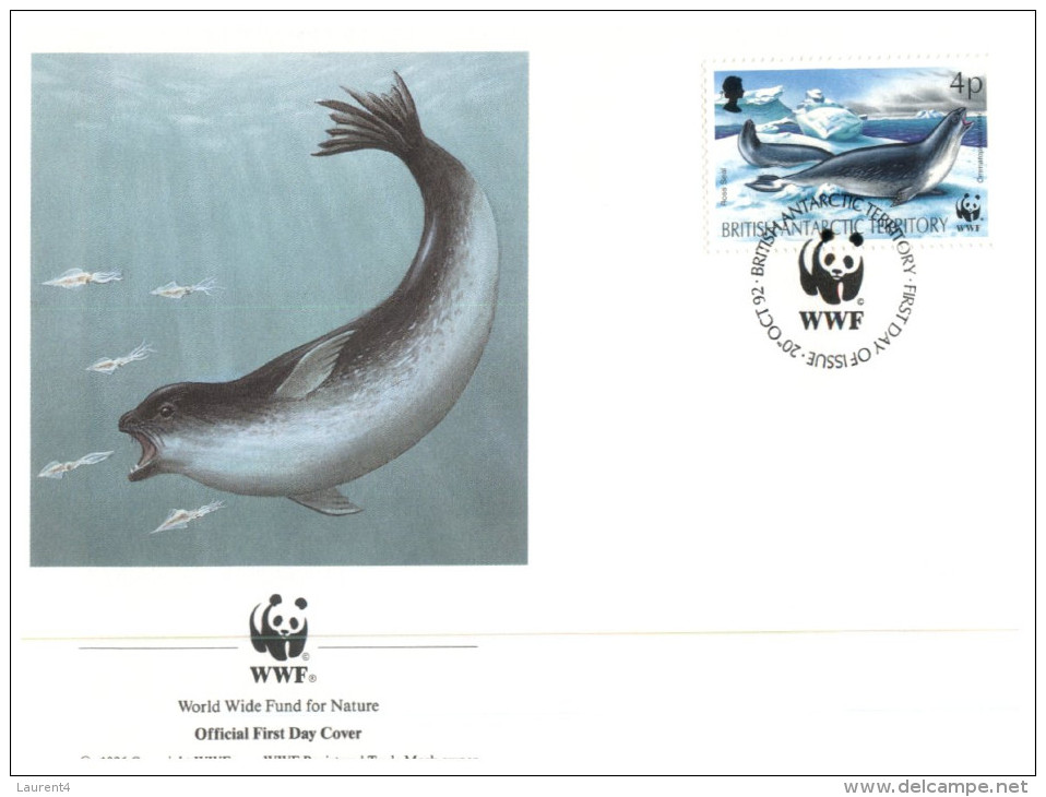 (652) WWF First Day Cover - Set Of 4 Covers - British Antarctic Territory - Seal And Penguins - FDC