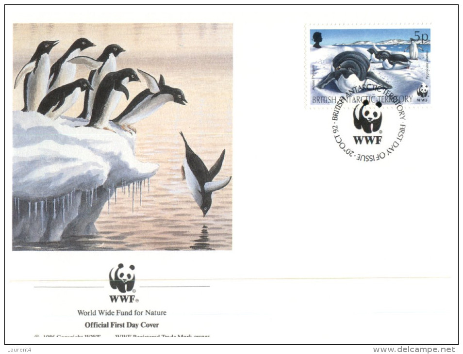 (652) WWF First Day Cover - set of 4 covers - British Antarctic Territory - Seal and Penguins