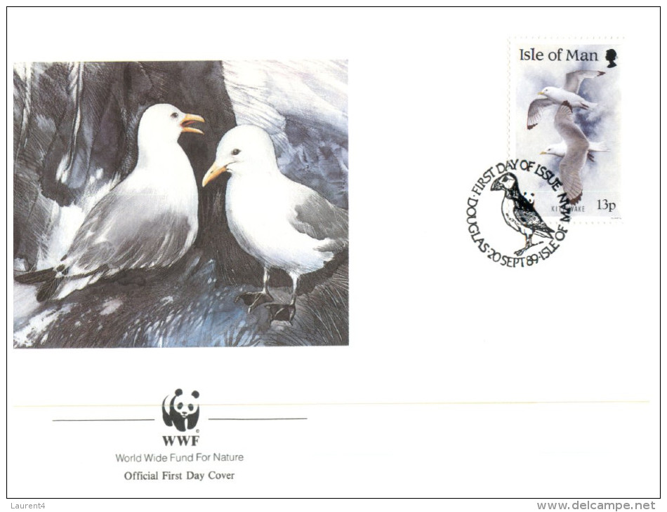 (652) WWF First Day Cover - Set Of 4 Covers - Isle Of Man - Birds - FDC