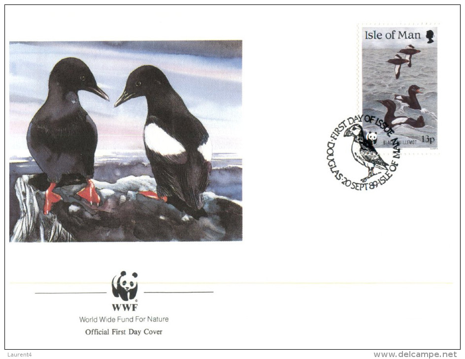 (652) WWF First Day Cover - set of 4 covers - Isle of Man - Birds