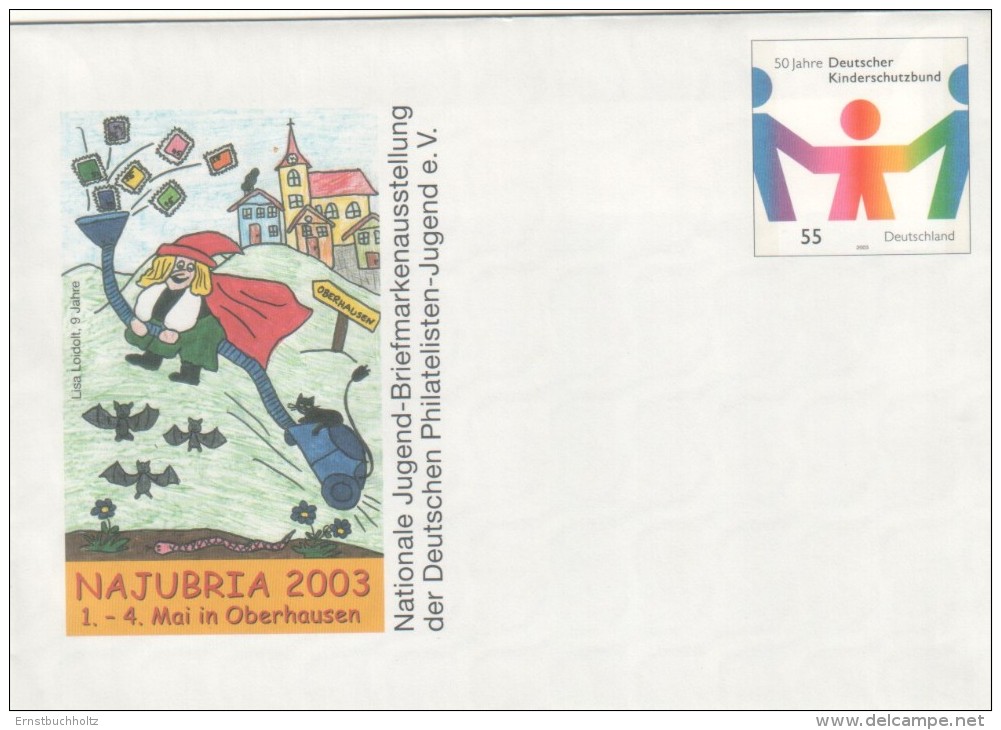 Deutschland Germany Ganzsache 2003 Deutscher Kinderschutzbund Cover Najubria - Briefomslagen - Ongebruikt