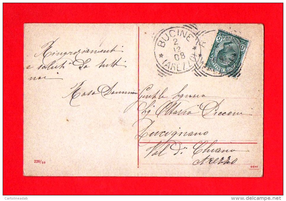 [DC5515] CARTOLINA - RINGRAZIAMENTI - SEMPRE UNITI COL CUORE - FIORI - Viaggiata 1908 - Old Postcard - Altri & Non Classificati