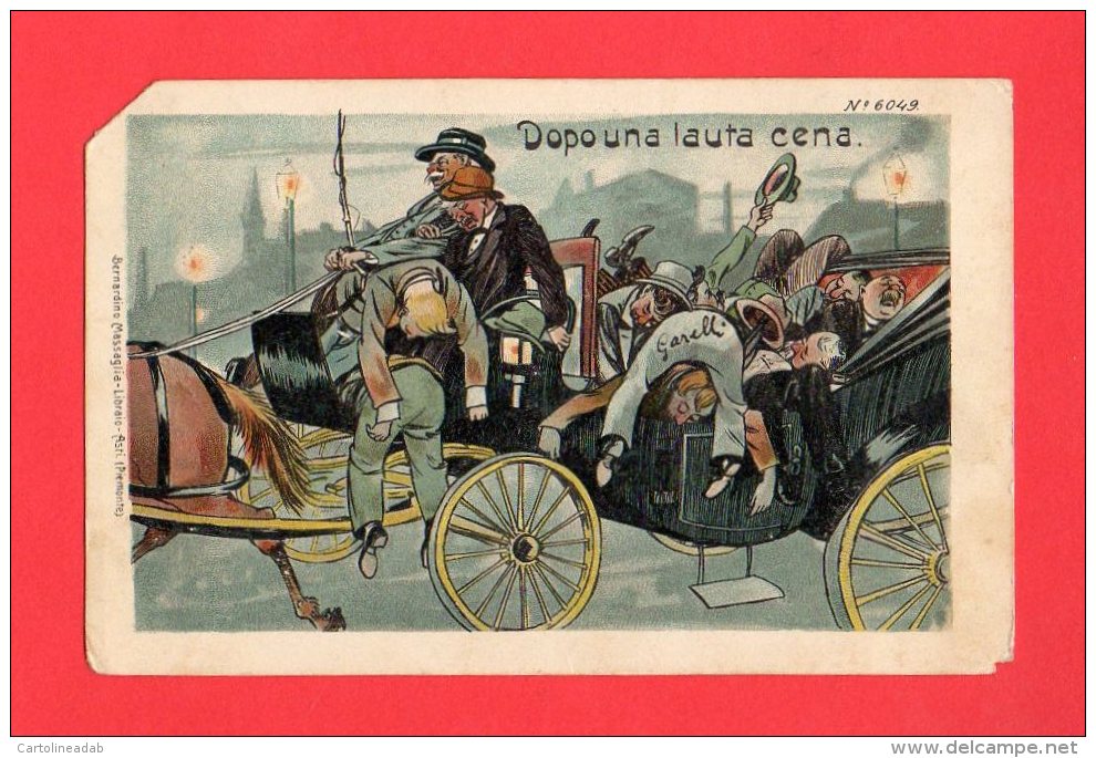 [DC5516] CARTOLINA - DOPO UNA LAUTA CENA - FIRMATA GARELLI - N°6049 - Viaggiata - Old Postcard - Humor