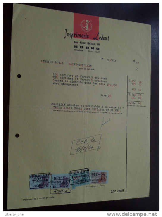 Imprimerie LEDENT @ Hornu 1967 / Tax Zegels ( Zie Foto Voor Details )! - Drukkerij & Papieren