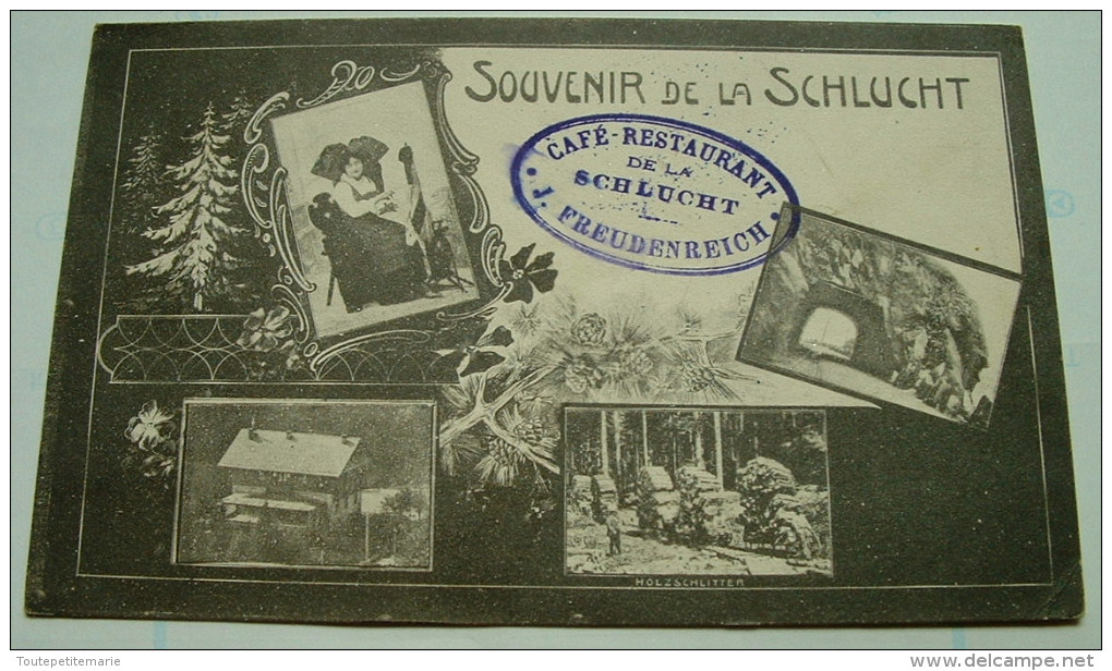 Souvenir De La Schlucht - Tampon Du Café Restaurant  J . FREUDENREICH - Autres & Non Classés