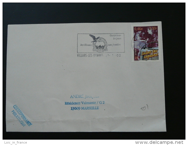 01 Ain Villars Les Dombes Parc Des Oiseaux - Flamme  Sur Lettre Postmark On Cover - Oblitérations & Flammes