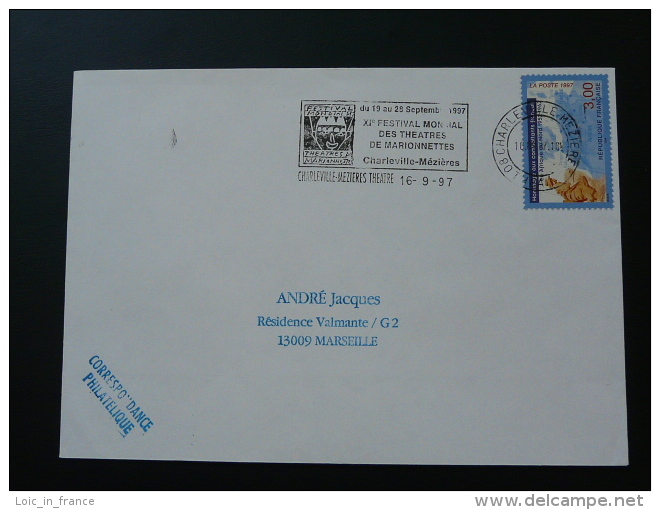 08 Ardennes Charleville Mezieres Festival Marionnettes 1997 Puppets - Flamme  Sur Lettre Postmark On Cover - Marionetten