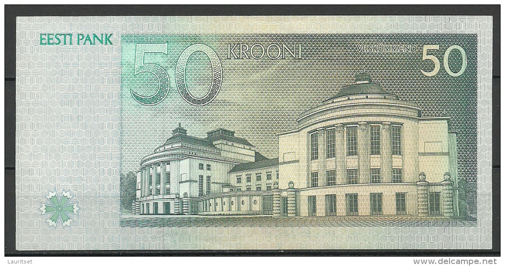 Estland Estonia Estonie 50 Krooni 1994 Banknote Freimaurer All-Sehende Auge Rudolf Tobias UNC - Estland