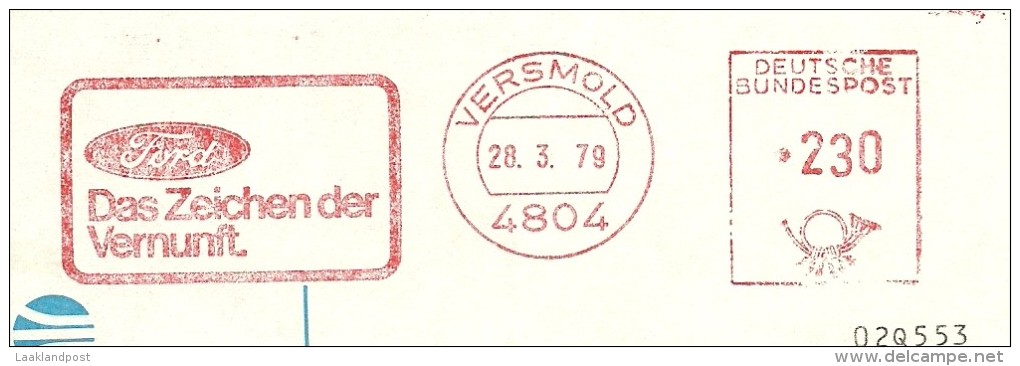 Nice Cut Meter FORD, Das Zeichen Der Vernunft, Versmold 28/3/1979 - Auto's