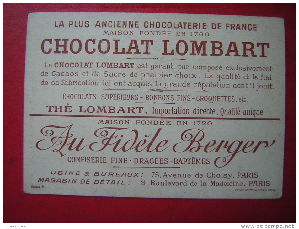CHROMO PUBLICITAIRE   CHOCOLAT LOMBART   LOUIS IX OU ST LOUIS    43 E ROI DE FRANCE - Lombart