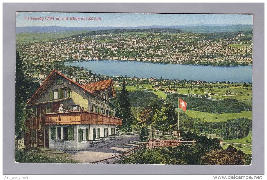 ZH STALLIKON 1929.VIII.22 Nach ZH  Felsenegg Mit Blick Auf Zürich Photoglob - Stallikon