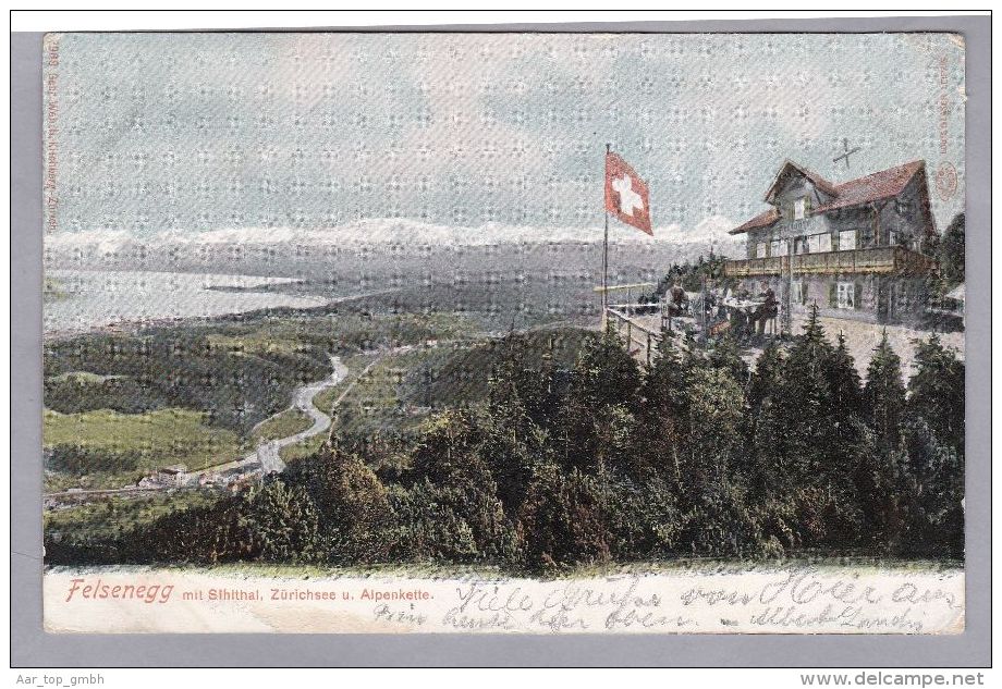 ZH STALLIKON 1906.XI.14. Adliswil  Felsenegg Mit Sihlthal, Zürichsee U. Alpenkette Foto Wehrli - Adliswil