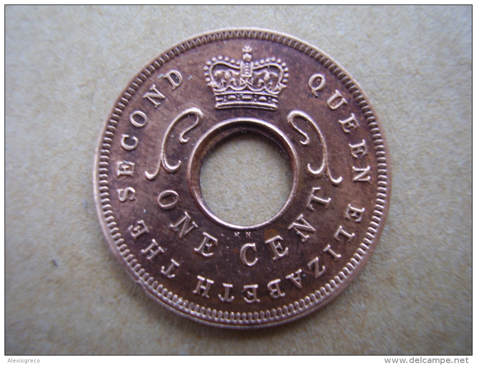 BRITISH EAST AFRICA USED ONE CENT COIN BRONZE Of 1957 KN. - Afrique Orientale & Protectorat D'Ouganda