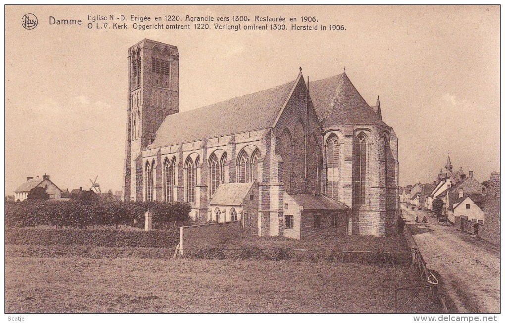 Damme   O.L.V. Kerk Opgericht... Zeer Mooie Kaart! - Damme