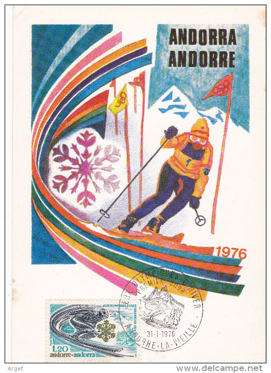 Carte-Maximum ANDORRE FSE N° Yvert 251 (JO HIVER) Obl Sp Ill 1er Jour - Maximum Cards