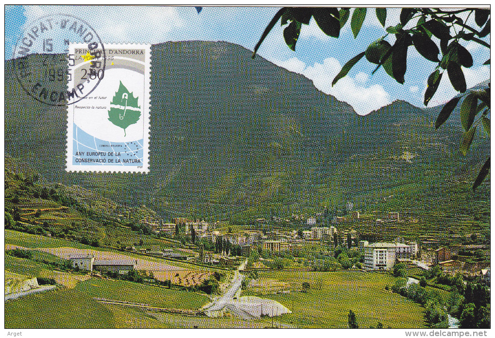 Carte-Maximum ANDORRE FSE N° Yvert 454 (NATURE) Obl Sp 1995 Encamp - Maximum Cards