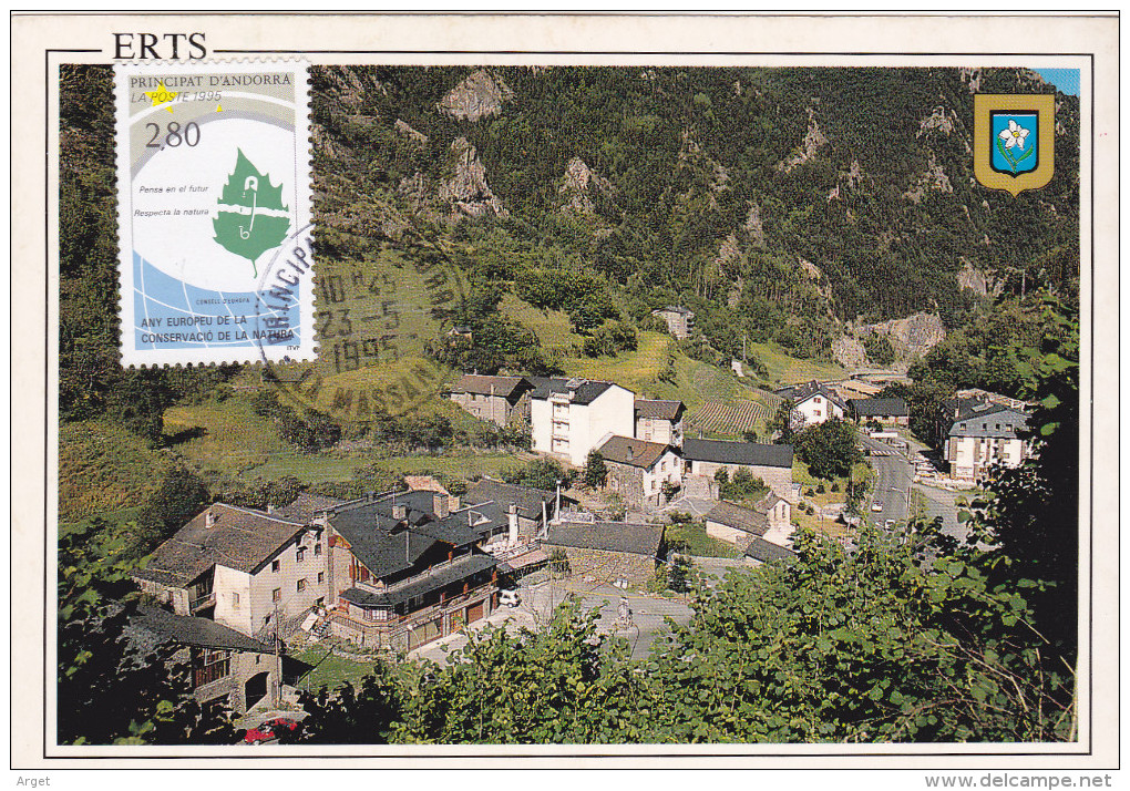 Carte-Maximum ANDORRE FSE N° Yvert 454 (NATURE) Obl Sp 1995 La Massana - Cartas Máxima