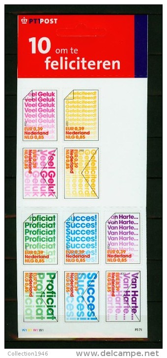 Netherlands 2001,10V Booklet,feliciteren,congratulo Con,MNH/Postfrs,(L1439it - Andere & Zonder Classificatie