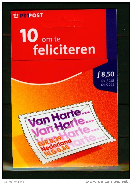 Netherlands 2001,10V Booklet,feliciteren,congratulo Con,MNH/Postfrs,(L1439it - Andere & Zonder Classificatie