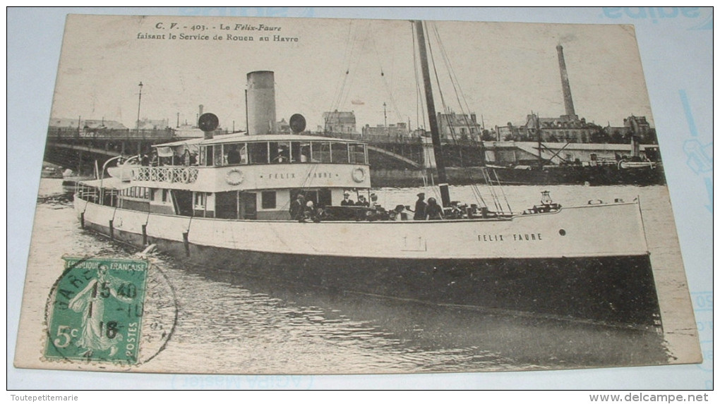 LE FELIX FAURE FAISANT LE SERVICE DE ROUEN AU HAVRE - Commerce