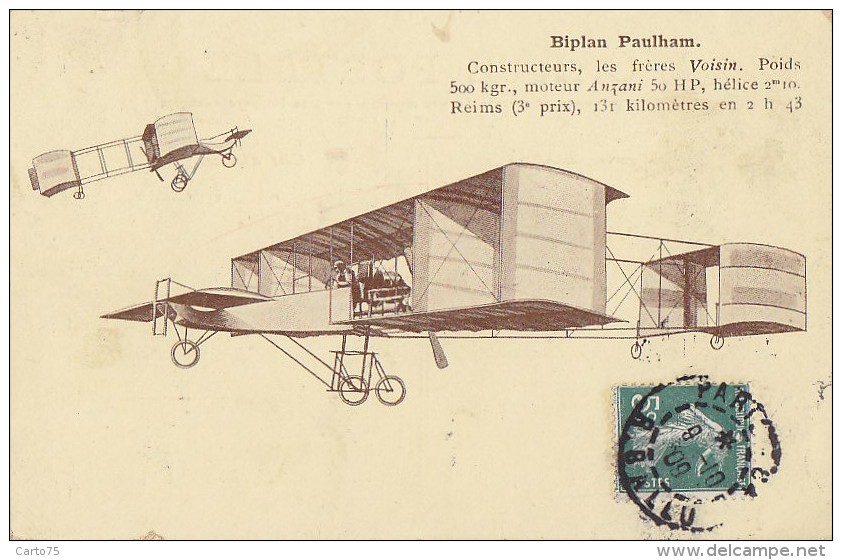 Aviation / Avions / Biplan Paulham - ....-1914: Précurseurs