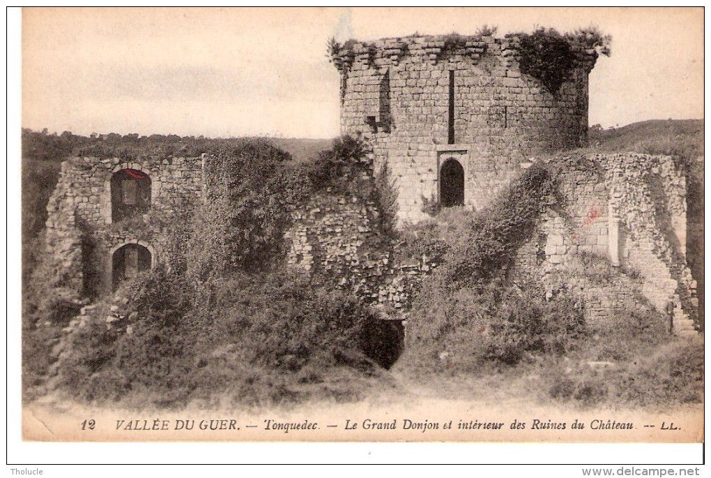 Tonquédec (Plouaret-Lannion-Côtes D´Armor)-+/-1920-Vallée Du Guer-Le Grand Donjon-Intérieur Des Ruines Du Château - Lannion