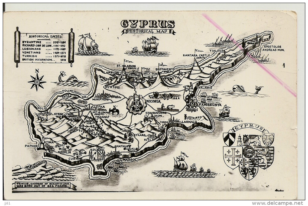CHYPRE HISTORICAL CYPRUS CARTE PHOTO GEOGRAPHIQUE TRES BON ETAT - Cipro