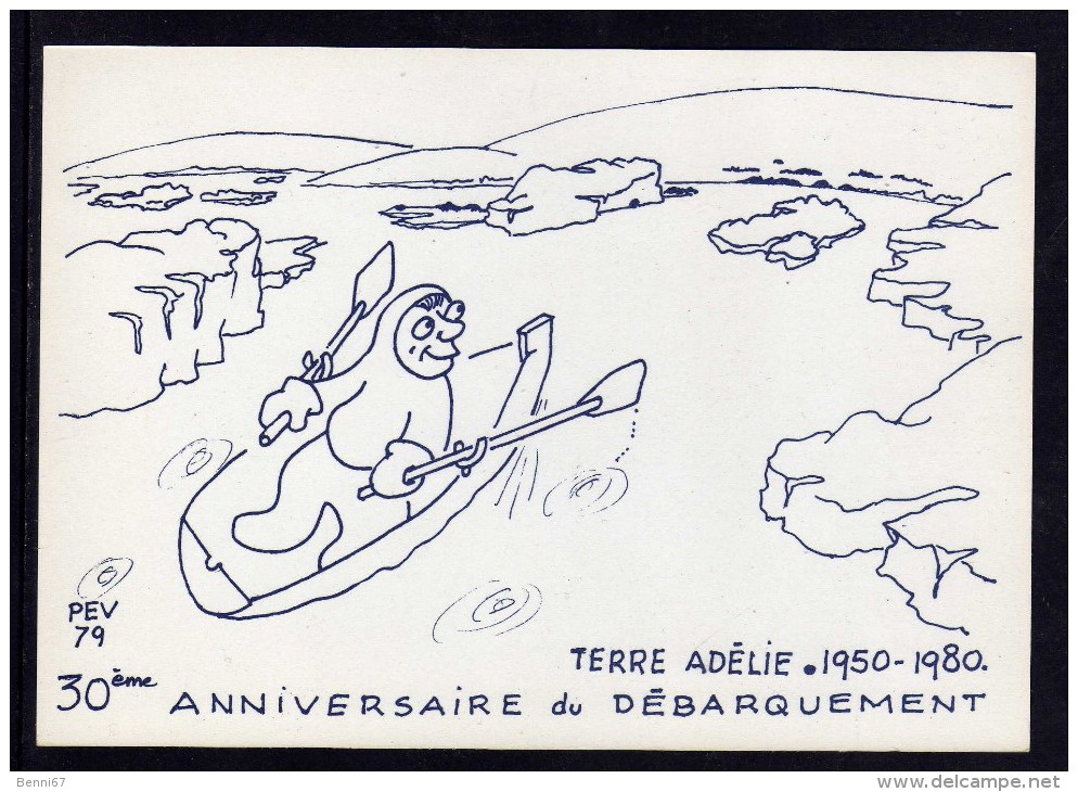 TAAF Terre Adélie Carte P.E. Victor 30EME ANNIVERSAIRE DU DEBARQUEMENT - TAAF : French Southern And Antarctic Lands