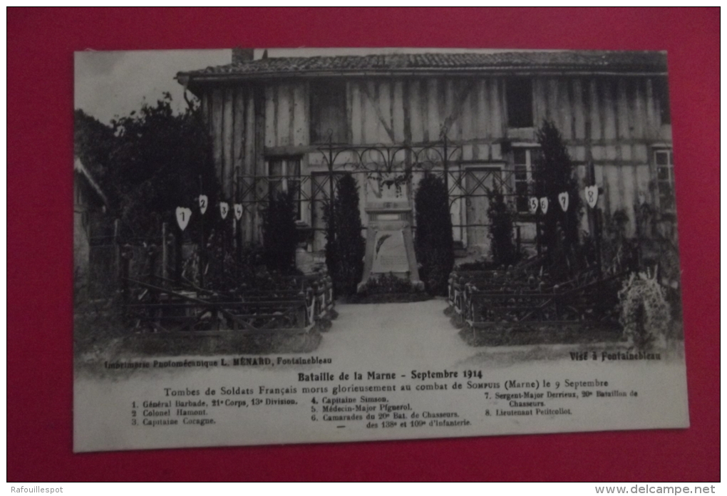 C P Tombes De Soldats Francais Morts Glorieusement Au Combat De Sompuis - Cimetières Militaires