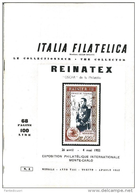 Rivista Il Collezionista - Bolaffi Editore Numero 4 Del 1952 - Italiano (desde 1941)