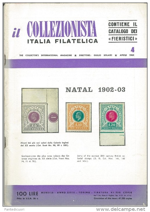Rivista Il Collezionista - Bolaffi Editore Numero 4 Del 1962 - Italiane (dal 1941)
