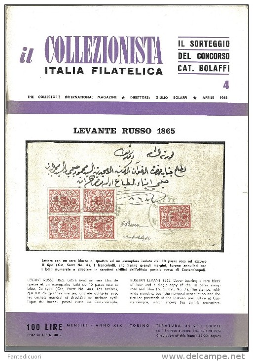 Rivista Il Collezionista - Bolaffi Editore Numero 4 Del 1963 - Italian (from 1941)