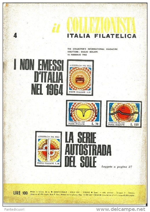 Rivista Il Collezionista - Bolaffi Editore Numero 4 Del 1965 - Italienisch (ab 1941)