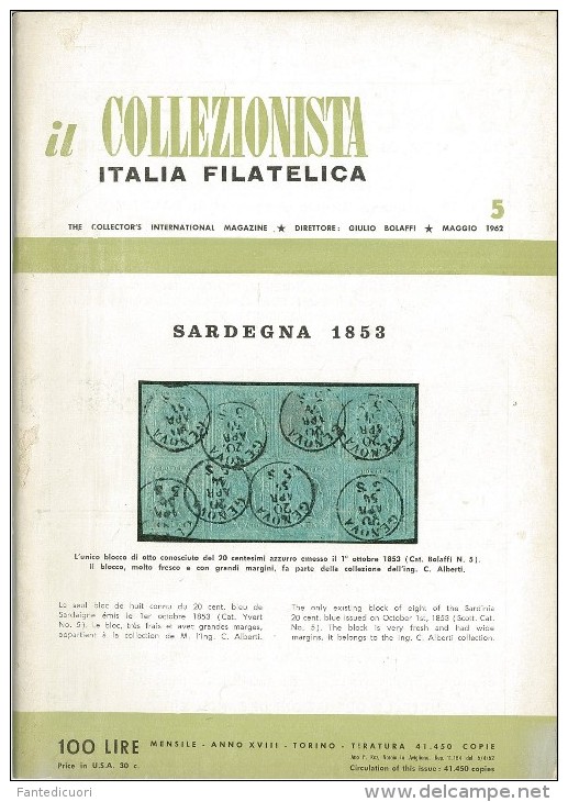 Rivista Il Collezionista - Bolaffi Editore Numero 5 Del 1962 - Italian (from 1941)