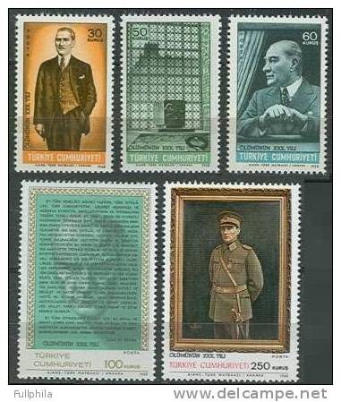 1968 TURKEY 30TH ANNIVERSARY OF ATATURK'S DEATH MNH ** - Neufs