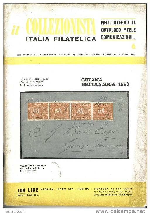 Rivista Il Collezionista - Bolaffi Editore Numero 6 Del 1963 - Italien (àpd. 1941)