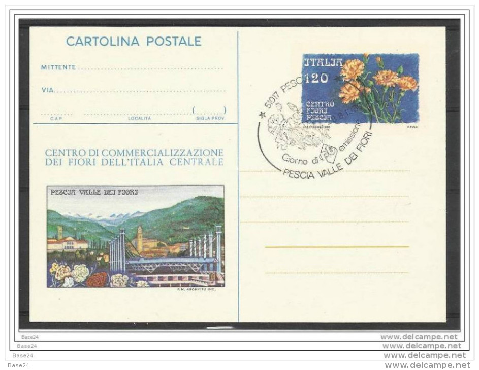 1980 Italia Repubblica INTERI POSTALI Cartolina Postale L.120 PESCIA VALLE DEI FIORI - Altri & Non Classificati