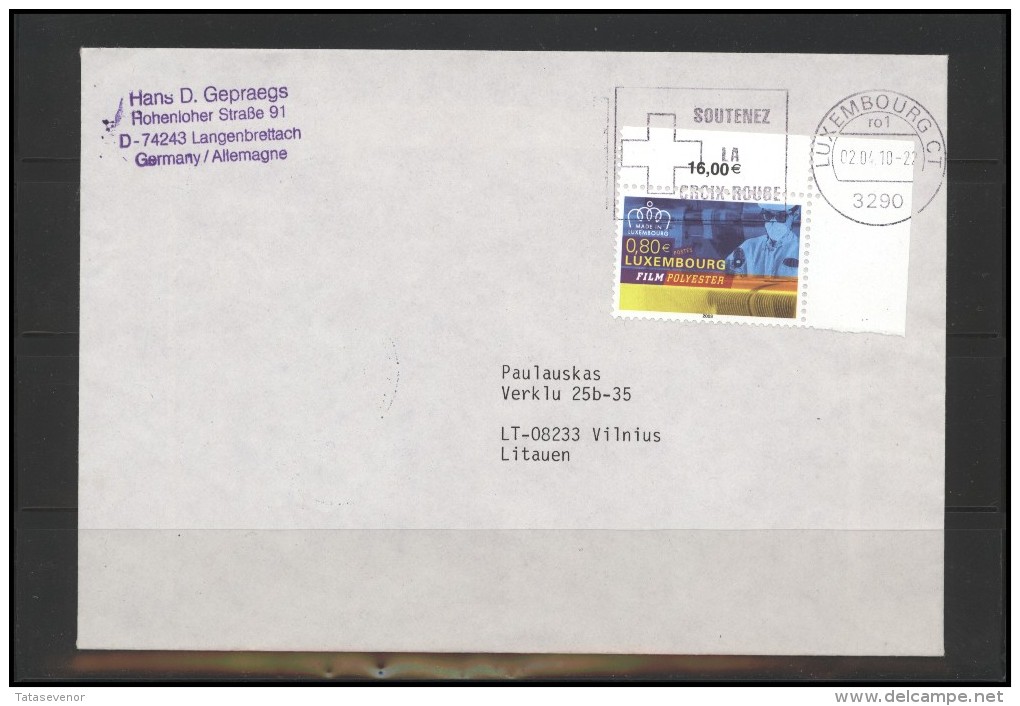 LUXEMBOURG Postal History Brief Envelope LU 014 Industry Science Red Cross - Covers & Documents