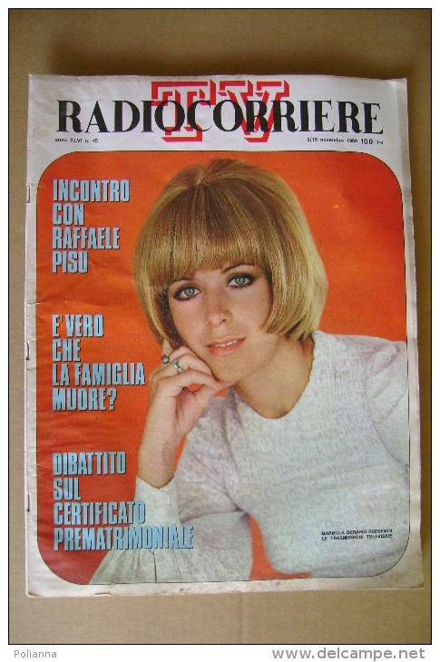 PCE/60 TV RADIOCORRIERE N.45 /1969 -Mariella Berardi/Sandra Mondaini/Pupi Siciliani/Raf Vallone - Televisión