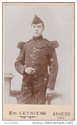 Photo Portrait Homme Militaire, Em. Leyniers, Anvers Rue Bréderode 6.5 X 10.5 Cm - Sonstige & Ohne Zuordnung