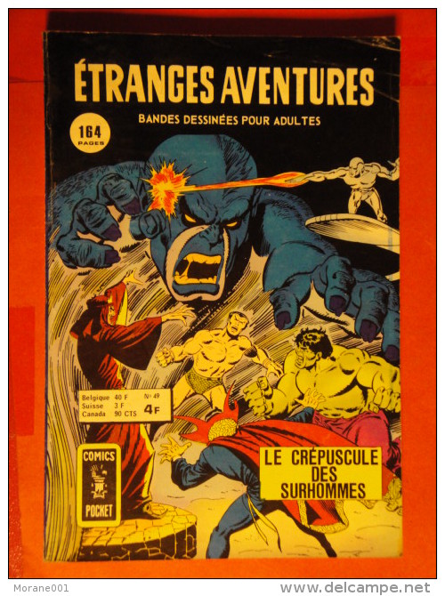 Etranges Aventures N° 49 Aredit Artima Petit Format  TRES Tres  Bon Etat - Etrange Aventure